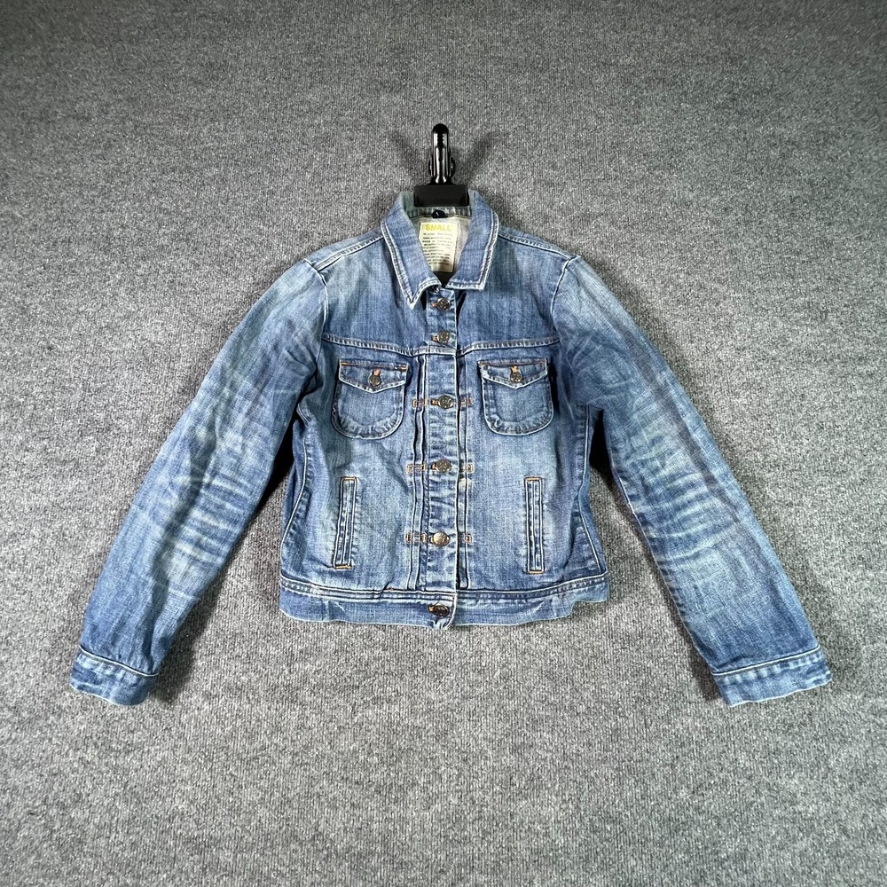 J.Crew Trucker Jacket Womens Small Blue Denim Utility Jacket 02661